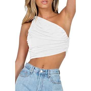Avanova Women's One Shoulder Sleeveless Crop Top - Summer Essential