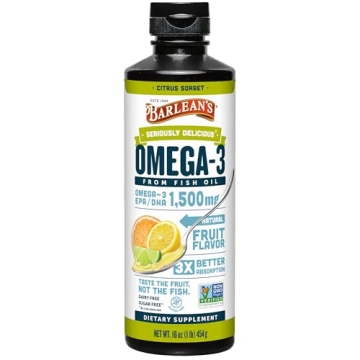 Delicious Barlean's Citrus Sorbet Omega 3 Fish Oil Liquid 16 oz