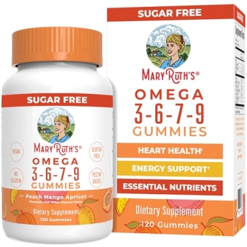 Vegan Omega 3-6-7-9 Gummies Peach-Mango-Apricot Flavor 120ct