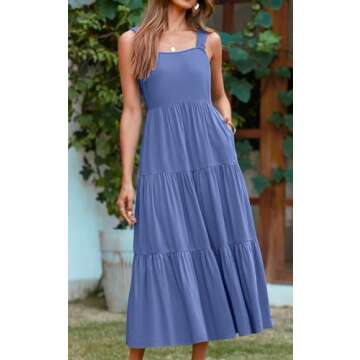 PRETTYGARDEN Women's 2025 Casual Loose Plain Maxi Sundress Flowy Tank Dress Sleeveless Summer Beach ...
