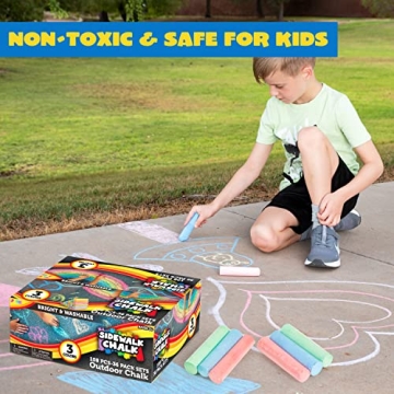 JOYIN 108 PCS Non-Toxic Sidewalk Chalk Set for Kids