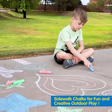 JOYIN 108 PCS Non-Toxic Sidewalk Chalk Set for Kids