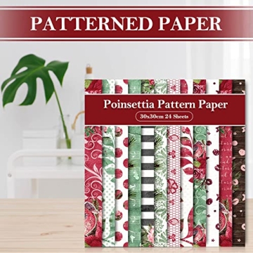 Whaline Christmas Scrapbook Paper 24 Pack, Double-Sided