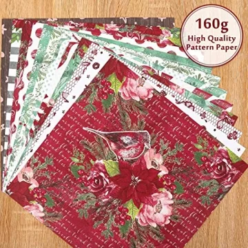 Whaline Christmas Scrapbook Paper 24 Pack, Double-Sided
