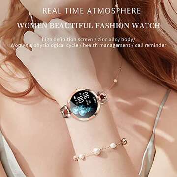 Women Smart Watch for Android iOS Phone Fitness Tracker Heart Rate Monitor Waterproof Activity Track...