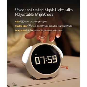 MikoDream Kids Alarm Clock with Night Light and Emojis