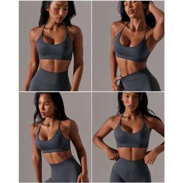 RUNNING GIRL Crisscross Back Seamless Padded Sports Bra