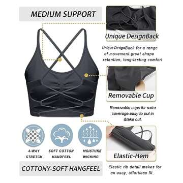 RUNNING GIRL Crisscross Back Seamless Padded Sports Bra