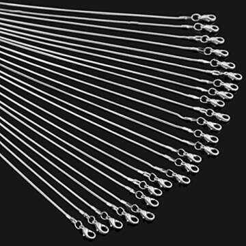 Snake Chains Necklace 24pcs 925 Silver Plated 1.2mm DIY Charms Link with Lobster Clasps for Jewelry ...