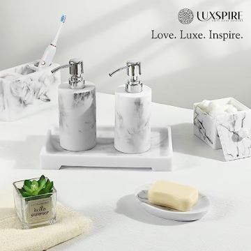 Luxspire Marble Bathroom Tray for Stylish Organization