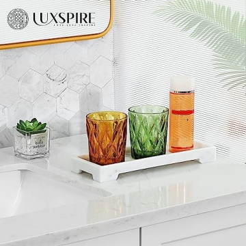Luxspire Marble Bathroom Tray for Stylish Organization