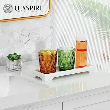 Luxspire Marble Bathroom Tray for Stylish Organization
