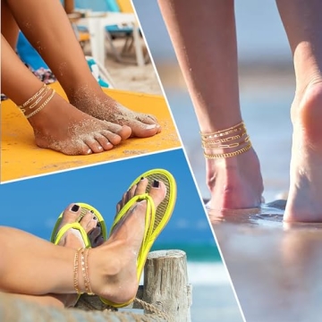 Gokeey Gold Ankle Bracelets for Women - Elegant Adjustable Set