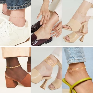 Gokeey Gold Ankle Bracelets for Women - Elegant Adjustable Set