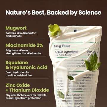 AXIS-Y Complete No-Stress Physical Sunscreen V3 - SPF 50 Mineral Sunscreen with 2% Niacinamide, Zinc Oxide Sunblock for Broad Spectrum Sun Care - Vegan Korean Skin Care -1.69 fl. oz.