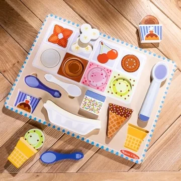 Melissa & Doug Ice Cream Puzzle Play Set for Toddlers