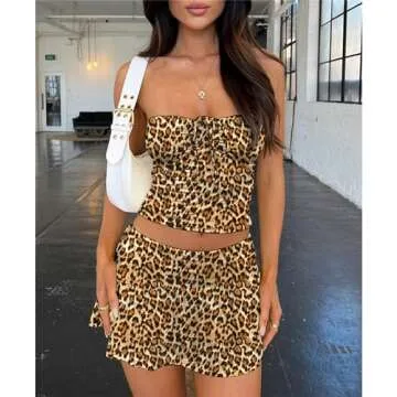 Stylish Cheetah Print Skirt Set for Summer Fun