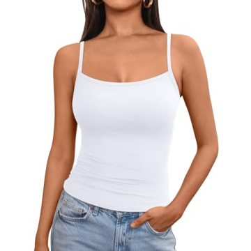 Trendy Queen Womens Summer White Tank Tops 2025 Camisole Spaghetti Strap Sleeveless Y2k Cute Teen Gi...