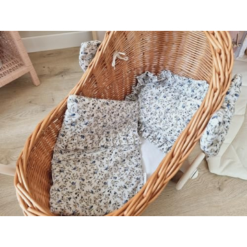 Wiklibox Natural Rattan Doll Stroller for 17'' Dolls