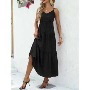 Febriajuce Women’s Summer Maxi Dress with Pockets - Elegant & Comfort