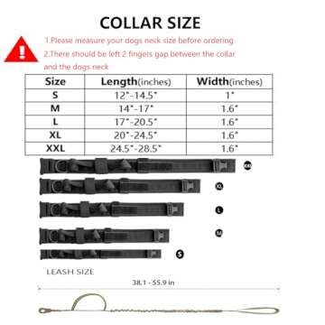 Tactical Dog Collar and Leash Set - Adjustable Military Training Gear for Dogs