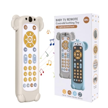 Orzbow Baby Remote Control Toy for 6 Month+ with Silicone Teether Cover, TV Remote Toy with Realisti...