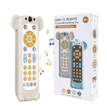 Orzbow Baby Remote Control Toy for 6 Month+ with Silicone Teether Cover, TV Remote Toy with Realisti...