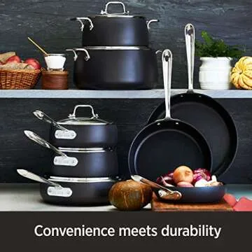 All-Clad HA1 Hard Anodized Nonstick Chef's Pan,12 Inch Induction Oven Broiler Safe 500F, Lid Safe 350F Pots and Pans, Cookware Black