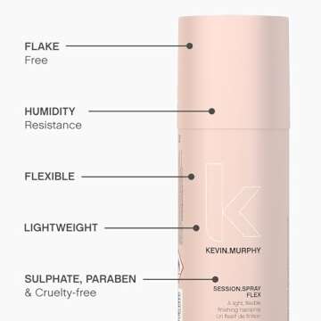 KEVIN.MURPHY SESSION.SPRAY FLEX - Flexible Finishing Hair Spray - For All Hair Types - Lightweight Hold - Humidity Resistant Hair Care - Travel Size - 100 mL / 3.4 fl oz
