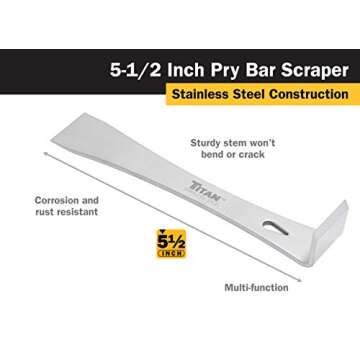 Titan Tools 5-1/2-Inch Stainless Steel Pry Bar Scraper