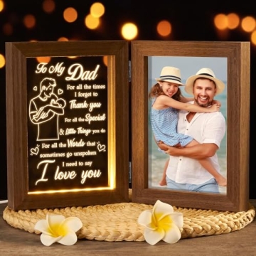 Christmas Gifts for Dad Who Wants Nothing from Daughter Son Kids Best Dad Gifts - Engraved Night Lig...