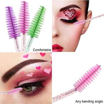 Stylish NAIHOD Diamond Eyelash Brush Tubes - 10 Pcs