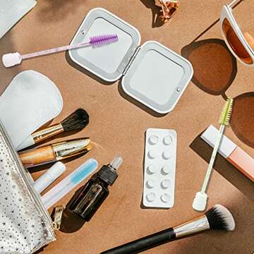 Stylish NAIHOD Diamond Eyelash Brush Tubes - 10 Pcs