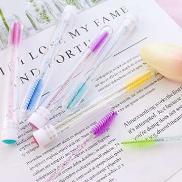 Stylish NAIHOD Diamond Eyelash Brush Tubes - 10 Pcs
