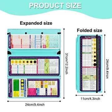 Vuzvuv Nursing Clipboard Foldable, Blue Nurse Pocket Clipboard 3 Layers with Nursing Medical Edition...