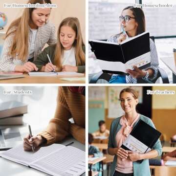 Homeschool Planner 2025 - Undated Teacher & Lesson Plan Book, Home School Planner for Mom, Large 8.5 * 11' Weekly Monthly Daily Family & Homeschool Organization - Black