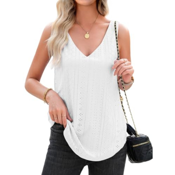 BLENCOT Women's Summer Trendy V Neck Tank Top