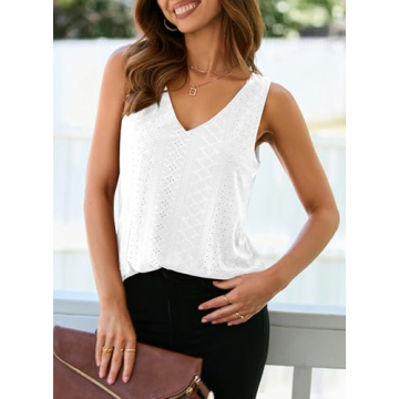 BLENCOT Women's Summer Trendy V Neck Tank Top
