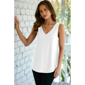 BLENCOT Women's Summer Trendy V Neck Tank Top