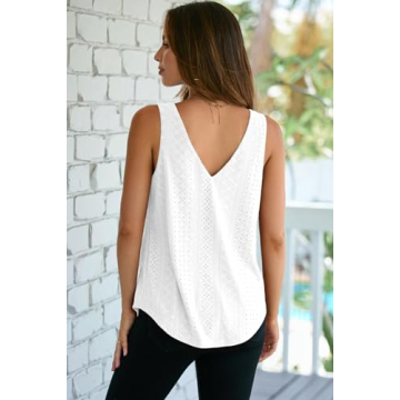 BLENCOT Women's Summer Trendy V Neck Tank Top
