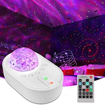 Galaxy Star Night Light Projector LED Ocean Wave Bluetooth Music Speaker with Remote Control for Bed...