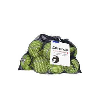 GAMMA Sports Pressureless Tennis-Balls with Mesh Tennis-Ball Bag 10 Pack