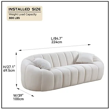 WILLIAMSPACE 87" Modern Velvet Sofa Couch for Living Room