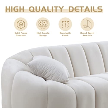 WILLIAMSPACE 87" Modern Velvet Sofa Couch for Living Room