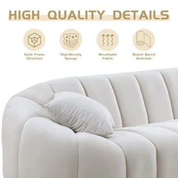 WILLIAMSPACE 87" Modern Velvet Sofa Couch for Living Room