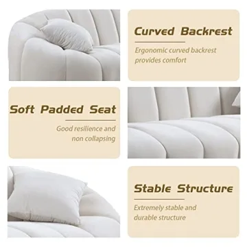 WILLIAMSPACE 87" Modern Velvet Sofa Couch for Living Room