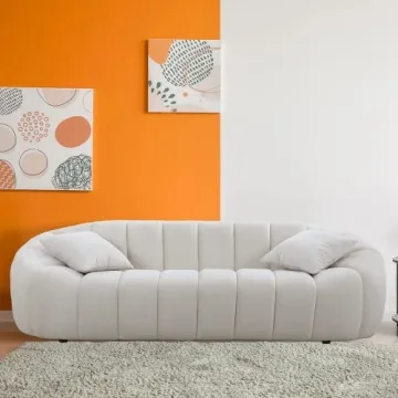 WILLIAMSPACE 87" Modern Velvet Sofa Couch for Living Room