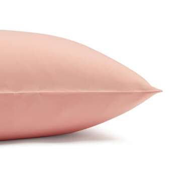 Amazon Basics Lightweight Super Soft Easy Care Microfiber 4-Piece Bed Sheet Set with 14-Inch Deep Pockets, Includes Comfortable Pillowcases, Queen, Peachy Coral, Solid