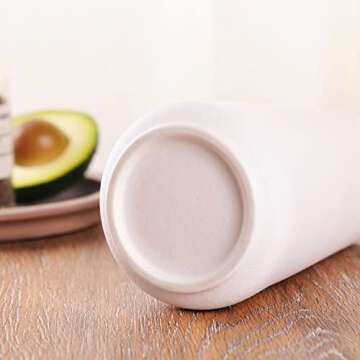 VanEnjoy 7" High Stylish Cream White Ceramic Vase