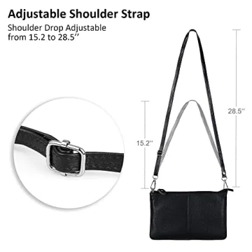 bfen Genuine Leather Wristlet Clutch for Women